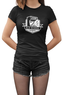 Camiseta Baby Look Gamer Old School Feminino Preto - comprar online