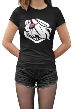 Camiseta Baby Look Overwatch D.VA Feminino Preto na internet