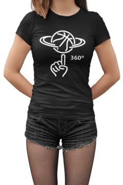 Camiseta Baby Look Fãs de Esportes Basquete 360 E8 Feminino Preto - comprar online
