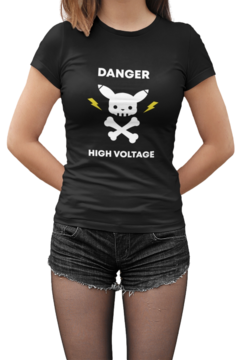 Camiseta Baby Look Skiny High Voltage Feminino Preto - comprar online