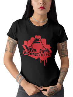 Camiseta Baby Look Underground Feminina Preto - comprar online