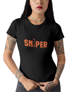 Camiseta Camisa Sniper Gamer Feminina Preto - comprar online