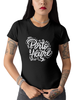 Camiseta Baby Look Porto Alegre Cidade Feminina Preto - comprar online