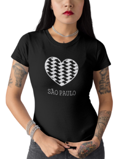 Camiseta Baby Look São Paulo Cidade Feminina Preto