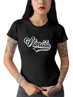 Camiseta Baby Look Florida City Feminina Preto - comprar online