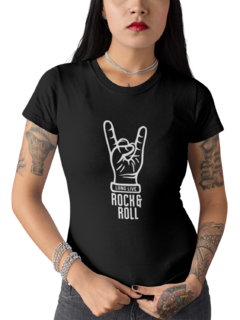 Camiseta Camisa Rock n Roll Long Live Feminina Preto - comprar online