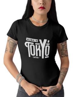 Camiseta Baby Look Tokyo Japan Feminina Preto - comprar online