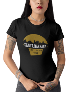 Camiseta Baby Look Santa Barbara California City Feminina Preto - comprar online