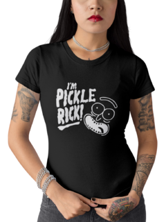 Camiseta Baby Look Rick And Morty Caras Feminina Preto - comprar online