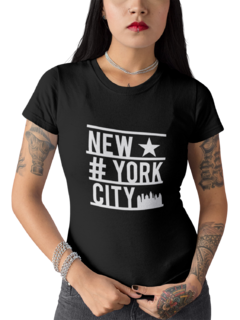 Camiseta Baby Look New York City Star Feminina Preto - comprar online