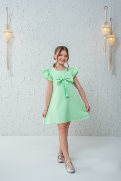 Vestido infantil verde água - Flor e Liz Boutique