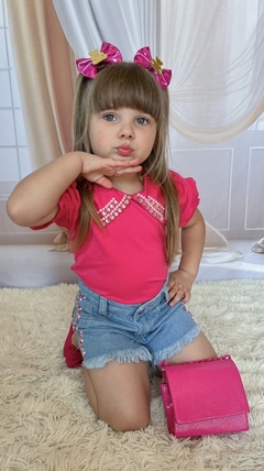Blusa luxo manga princesa com pedraria na internet