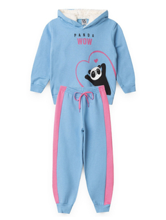 Conjunto Moletom Infantil Panda Wow Azul - comprar online