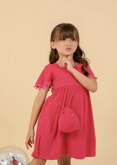 Vestido rosa pink + bolsa - Flor e Liz Boutique