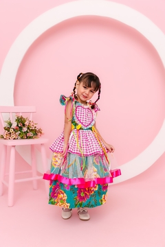 Vestido infantil luxo festa junina