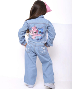 Calça jeans infantil Wide leg Lilo Stitch - loja online