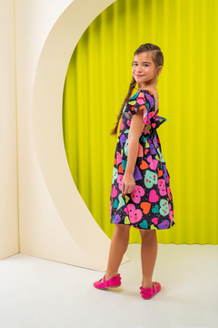 Vestido infantil colorido verão corações - loja online
