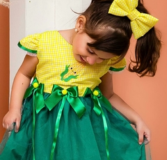 Vestido infantil festa junina Rainha do Milho + laço de cabelo - comprar online