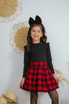 Conjunto Xadrez infantil inverno saia + blusa - comprar online