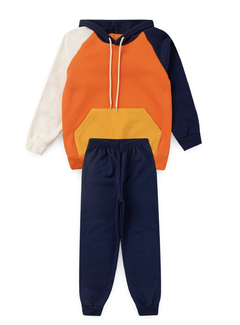 Conjunto moletom Infantil Diversão laranja azul - comprar online