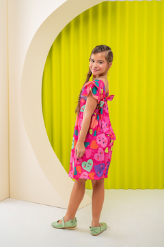 Imagem do Vestido infantil colorido verão corações