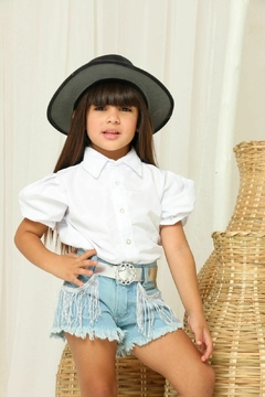 Conjunto infantil Boiadeira Ana Castela shorts + cinto + blusa - Flor e Liz Boutique