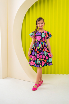 Vestido infantil colorido verão corações - comprar online
