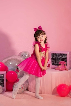 Vestido+ tiara fantasia Luxo Barbie Girl - Flor e Liz Boutique