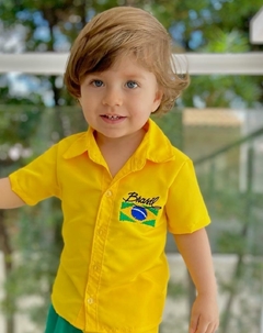 Conjunto Brasil Copa do mundo Menino - Flor e Liz Boutique