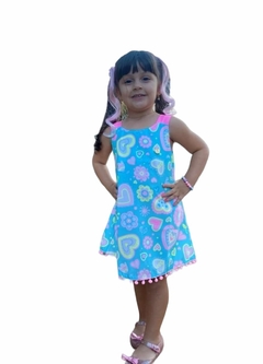 Vestido infantil estampa neon Brilham na luz neon - loja online