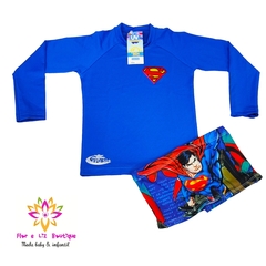 Conjunto camisa UV + sunga SuperMan