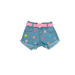 Short jeans infantil + cinto na internet