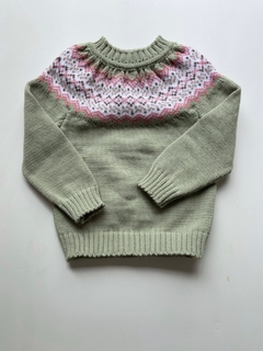 Sweater cedron con rosa