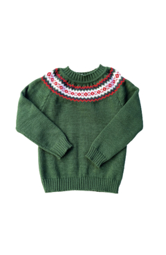 Sweater verde con colorado