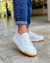 Zapatillas HELLEN Color Blanco de Cuero c/Plantilla Anatómica de LATEX forrada en cuero. Linea 24hs. Comodidad.(534) - Scarpanno Zapatos