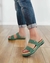 Sandalias Marga Color Verde - Plantilla Anatómica de LATEX forrada en cuero Linea 24hs. Comodidad.(051) Solo talle 34 Y 35 - Scarpanno Zapatos