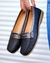 Mocasines Milly Color negro combinado con Peltre - Scarpanno Zapatos