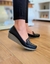 Zapatos Fiona de cuero estilo Mocasines de cuero color negro con taco de 4 cm.