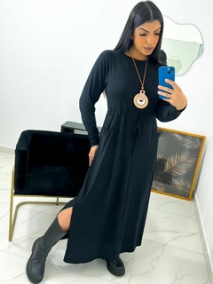 Vestido Rafaela Viscolycra único (38 ao 46)preto - Massimino Modas Atacado