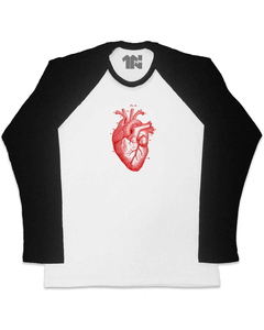 Camiseta Raglan Manga Longa Anatomia do Coração