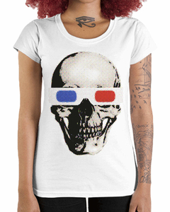 Camiseta Feminina Caveira 3D