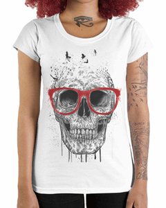 Camiseta Feminina Caveira De Óculos