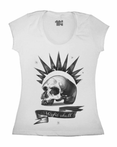 Camiseta Feminina Crânio Desajustado na internet