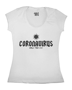 Camiseta Feminina Coronavirus Wolrd Tour na internet