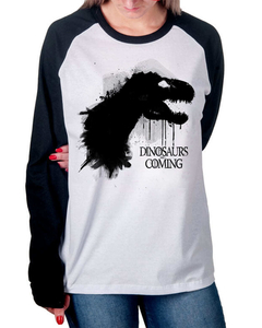 Camiseta Raglan Manga Longa Dinossauros na internet