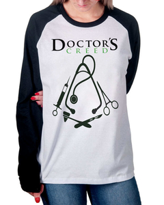 Camiseta Raglan Manga Longa Doctors Creed - Camisetas N1VEL