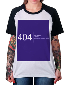 Camiseta Raglan Erro 404 na internet