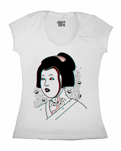 Camiseta Feminina Gueixa 3D na internet
