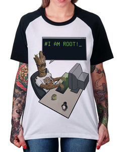 Camiseta Raglan I AM ROOT na internet
