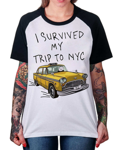 Camiseta Raglan I Survived My Trip To NY na internet